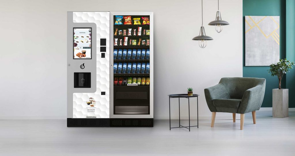 maquina expendedora combinada bebidas y snacks
